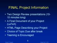 FINAL Project Information