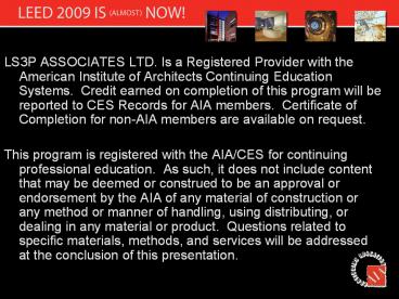 PPT – LS3P ASSOCIATES LTD. Is a Registered Provider with the American ...