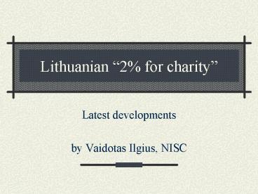 Lithuanian 2% for charity