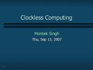 Clockless Computing