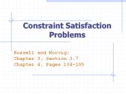 Constraint Satisfaction Problems