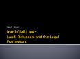 Iraqi Civil Law: Land, Refugees, and the Legal Framework PowerPoint PPT Presentation