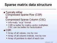 Sparse matrix data structure