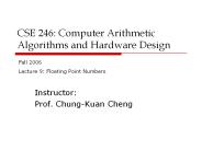 CSE%20246:%20Computer%20Arithmetic%20Algorithms%20and%20Hardware%20Design