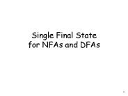 Single Final State for NFAs and DFAs