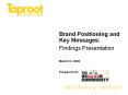 Brand Positioning and Key Messages: Findings Presentation PowerPoint PPT Presentation