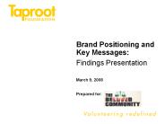 Brand Positioning and Key Messages: Findings Presentation
