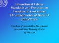 International Labour Standards and Processes on Freedom of Association: The added value of the ILO framework PowerPoint PPT Presentation