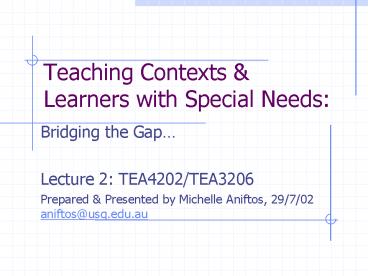 Teaching Contexts