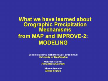 What we have learned about Orographic Precipitation Mechanisms