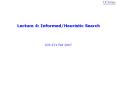Lecture 4: Informed/Heuristic Search PowerPoint PPT Presentation