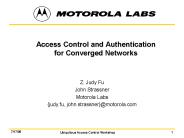 Access Control and Authentication for Converged Networks