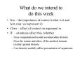 What do we intend to do this week PowerPoint PPT Presentation