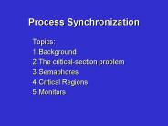 Process Synchronization