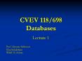 CVEV 118/698 Databases PowerPoint PPT Presentation