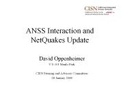 ANSS Interaction and NetQuakes Update
