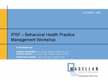 IPSF Behavioral Health Practice