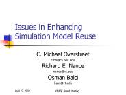 Issues in Enhancing Simulation Model Reuse