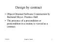 Design by contract PowerPoint PPT Presentation
