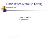 Model Based Software Testing  Preliminaries