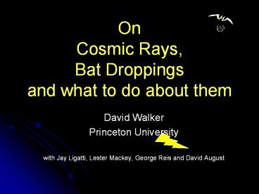 On Cosmic Rays, Bat Droppings and what to do about them