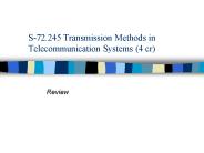 S-72.245 Transmission Methods in Telecommunication Systems (4 cr)
