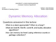 Dynamic Memory Allocation