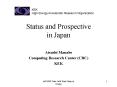 Status and Prospective in Japan PowerPoint PPT Presentation