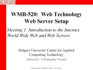 WMB-520: Web Technology Web Server Setup