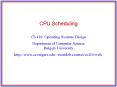 CPU Scheduling PowerPoint PPT Presentation