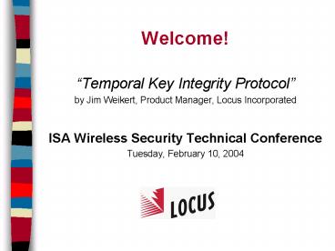 Temporal Key Integrity Protocol