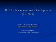 ICT for Socioeconomic Development (ICT4SD)