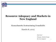Resource Adequacy and Markets in New England