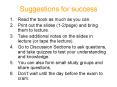 Suggestions for success PowerPoint PPT Presentation
