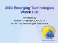 2003 Emerging Technologies Watch List PowerPoint PPT Presentation