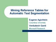Mining Reference Tables for Automatic Text Segmentation