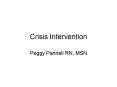 Crisis Intervention PowerPoint PPT Presentation