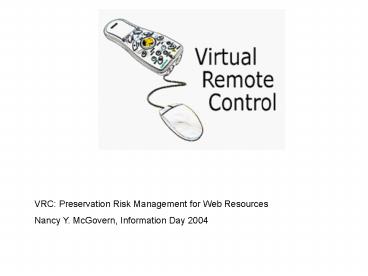VRC: Preservation Risk Management for Web Resources