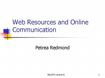 PPT – Web Resources and Online Communication PowerPoint presentation ...