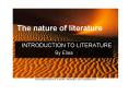 The nature of literature PowerPoint PPT Presentation