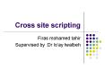 Cross site scripting PowerPoint PPT Presentation