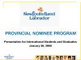 PROVINCIAL NOMINEE PROGRAM PowerPoint PPT Presentation