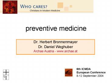 preventive medicine presentation | free to view