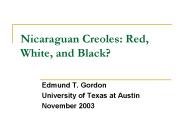Nicaraguan Creoles: Red, White, and Black?