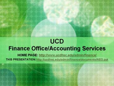 UCD Finance OfficeAccounting Services