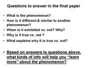 What is the phenomenon?