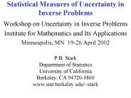 Statistical Measures of Uncertainty in Inverse Problems