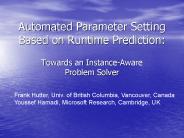 Automated Parameter Setting Based on Runtime Prediction: