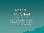 Algebra II Mr. Gilbert