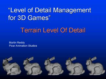 Terrain Level Of Detail